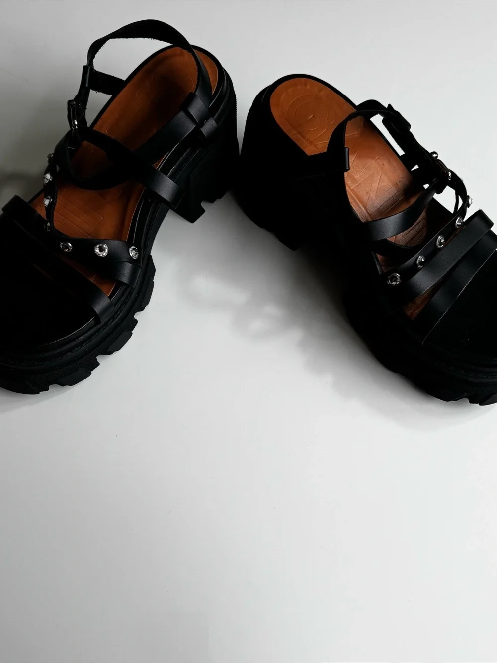 Ganni Chunky Black Platform Sandals - Women's Strappy Comfort